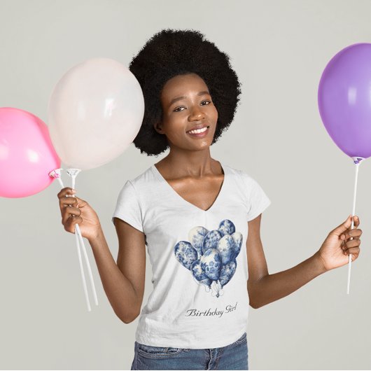 Delfts Blauwe Ballonnen aanpasbaar T-shirt