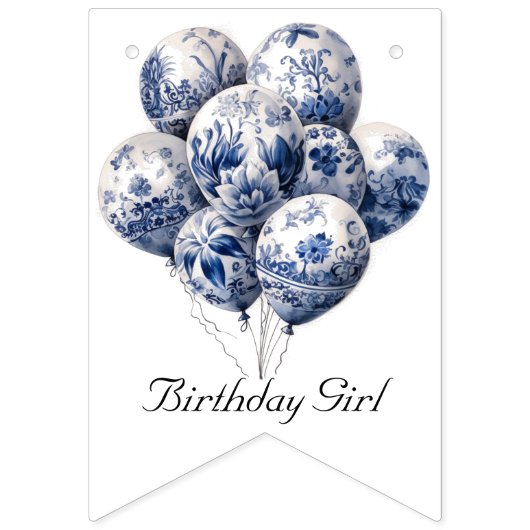 Delfts Blauwe Ballonnen, aanpasbaar Vlaggetjes (Tweede vlag)