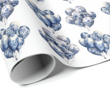 Delfts Blauwe Ballonnen Inpakpapier