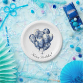 Delfts blauwe ballonnen papieren bordje (Feest)