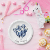 Delfts blauwe ballonnen papieren bordje (Feest)