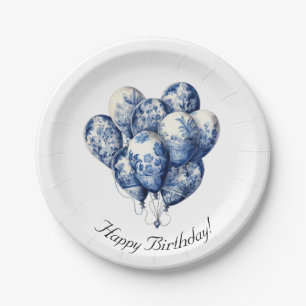 Delfts blauwe ballonnen papieren bordje