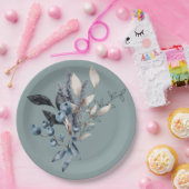 Delfts blauwe bosbessen douche papieren bordje (Feest)