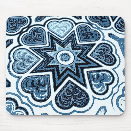 Delfts Blauwe Hart Muismat (Voorkant)