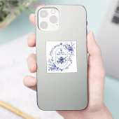 Delfts Blauwe Honing Bijen & Bloemen Sticker (Telefoon)