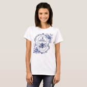 Delfts Blauwe Honing Bijen & Bloemen T-shirt (Voorkant volledig)