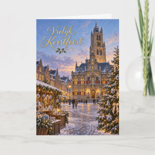 Delfts Blauwe Kerst Prettig Kerstfeest Feestdagen Kaart
