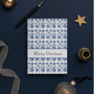 Delfts blauwe kerstdecoratie op maat kaart