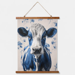 Delfts Blauwe Koe – een tijdloos eerbetoon Hangend Wandkleed