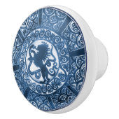 Delfts Blauwe Leeuw & Slang William De Morgan Keramische Knop (Rechts)