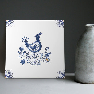 Delfts Blauwe Nederlandse Stijl Vogel Bloemen Indi Tegeltje