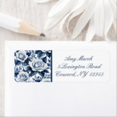 Delfts blauwe Rozen retour adreslabels Etiket (Insitu)