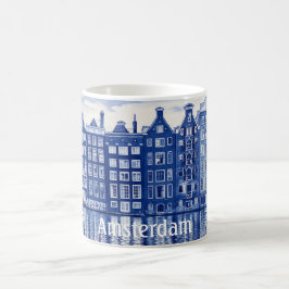 Delfts Blauwe stijl mok: Amsterdam Koffiemok