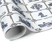 Delfts Blauwe Tegel Design Cadeaupapier (Rol Hoek)