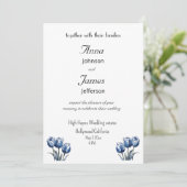 Delfts Blauwe Tulp, aangepaste foto Uitnodiging br (Staand voorkant)