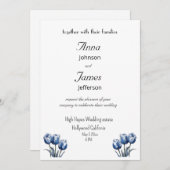 Delfts Blauwe Tulp, aangepaste foto Uitnodiging br (Voorkant / Achterkant)
