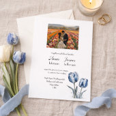 Delfts Blauwe Tulp, aangepaste foto Uitnodiging br
