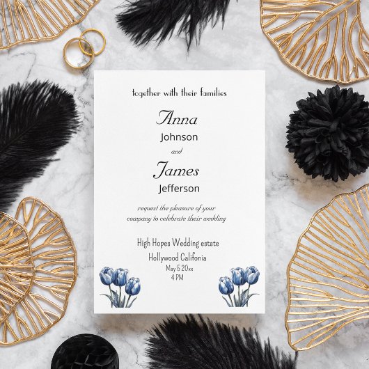 Delfts Blauwe Tulp, aangepaste Uitnodiging van het