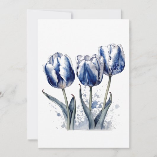 Delfts Blauwe Tulp, aangepaste Uitnodiging van het (Achterkant)