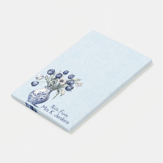  Delfts Blauwe Tulp Bloemenvaas Post-it® Notes (Schuin)