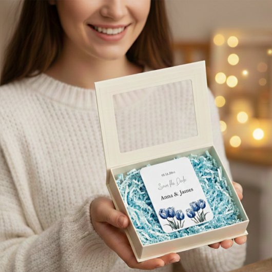 Delfts Blauwe Tulp, custom save the date Magneet