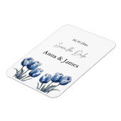 Delfts Blauwe Tulp, custom save the date Magneet (Linkerzijde)