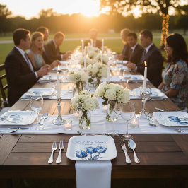 Delfts Blauwe Tulp, op maat Papieren Bordje