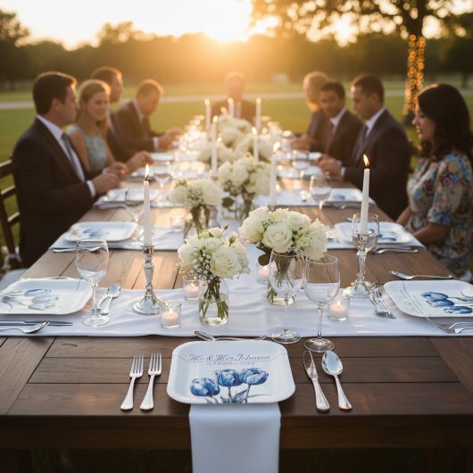 Delfts Blauwe Tulp, op maat Papieren Bordje