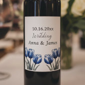 Delfts Blauwe Tulp, op maat Wijn Etiket