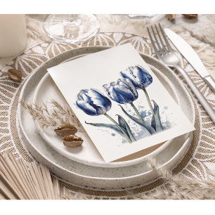 Delfts Blauwe Tulp Repetitie Diner Uitnodiging