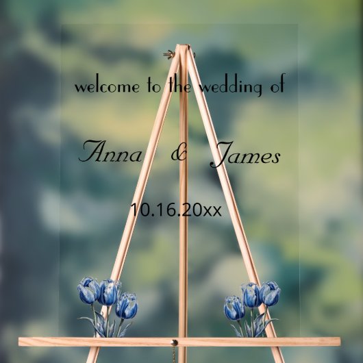 Delfts Blauwe Tulp Trouwprogramma Acryl Bord (Neutraal)