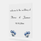 Delfts Blauwe Tulp Trouwprogramma Acryl Bord (Hoek)