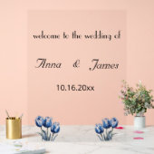 Delfts Blauwe Tulp Trouwprogramma Acryl Bord (Huwelijk)