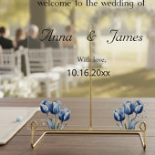 Delfts Blauwe Tulp Trouwprogramma Acryl Bord