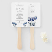 Delfts Blauwe Tulp Trouwprogramma Handwaaier (Voorkant en achterkant)