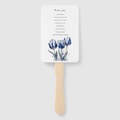 Delfts Blauwe Tulp Trouwprogramma Handwaaier (Achterkant)