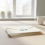 Delfts Blauwe Tulp Trouwprogramma Ronde Sticker