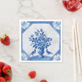 Delfts Blauwe Vogels Bloemen Frans Country Toile Servet (Insitu)
