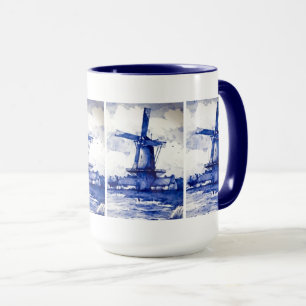 Delfts blauwe windmolen mok