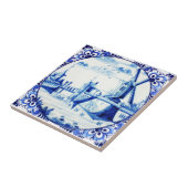 Delfts Blauwe Windmolenbrug en Waterwegen Tegeltje (Zijkant)