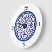 Delfts geïnspireerde blauw witte wandklok (Hoek)