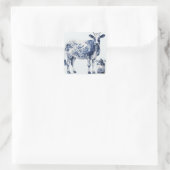 Delfts Koe en melkpot Vierkante Sticker (Tas)