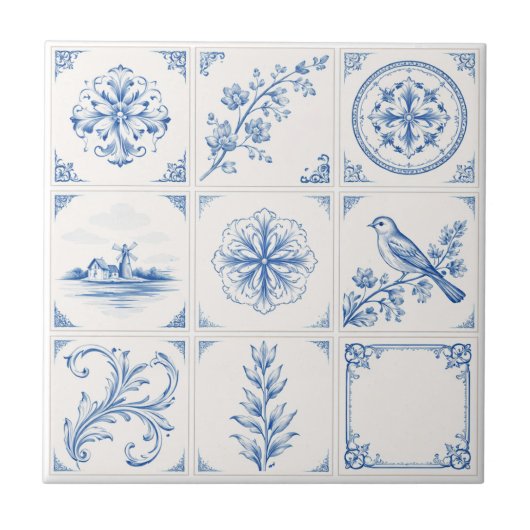 Delfts Renaissances Blauw & Wit – Klassiek & Moder Tegeltje (Voorkant)