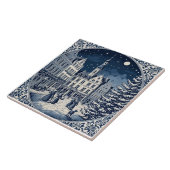 Delfts sfeer winter/Kerst 5 Tegeltje (Zijkant)
