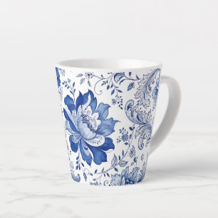 Delfts Stijl Blauw Witte Bloesems Fantasievol Fant Latte Mok