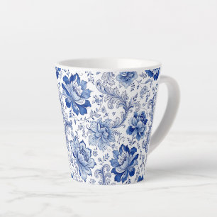 Delfts Stijl Blauw Witte Bloesems Fantasievol Fant Latte Mok