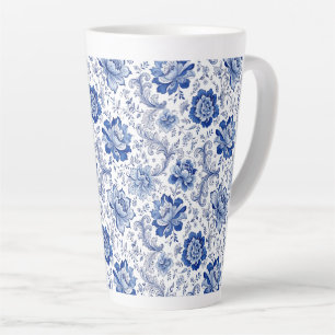 Delfts Stijl Blauw Witte Bloesems Fantasievol Fant Latte Mok