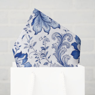 Delfts Stijl Blauw Witte Bloesems Fantasievol Tissuepapier