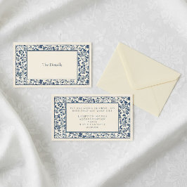 Delfts stijl bloemendetails informatiekaartje