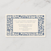 Delfts stijl bloemendetails informatiekaartje (Achterkant)